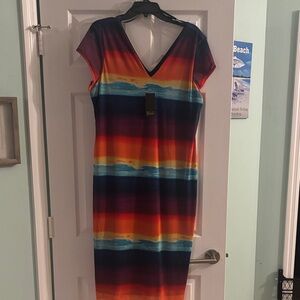 BOLD elements Vibrant Multicolor Midi Dress